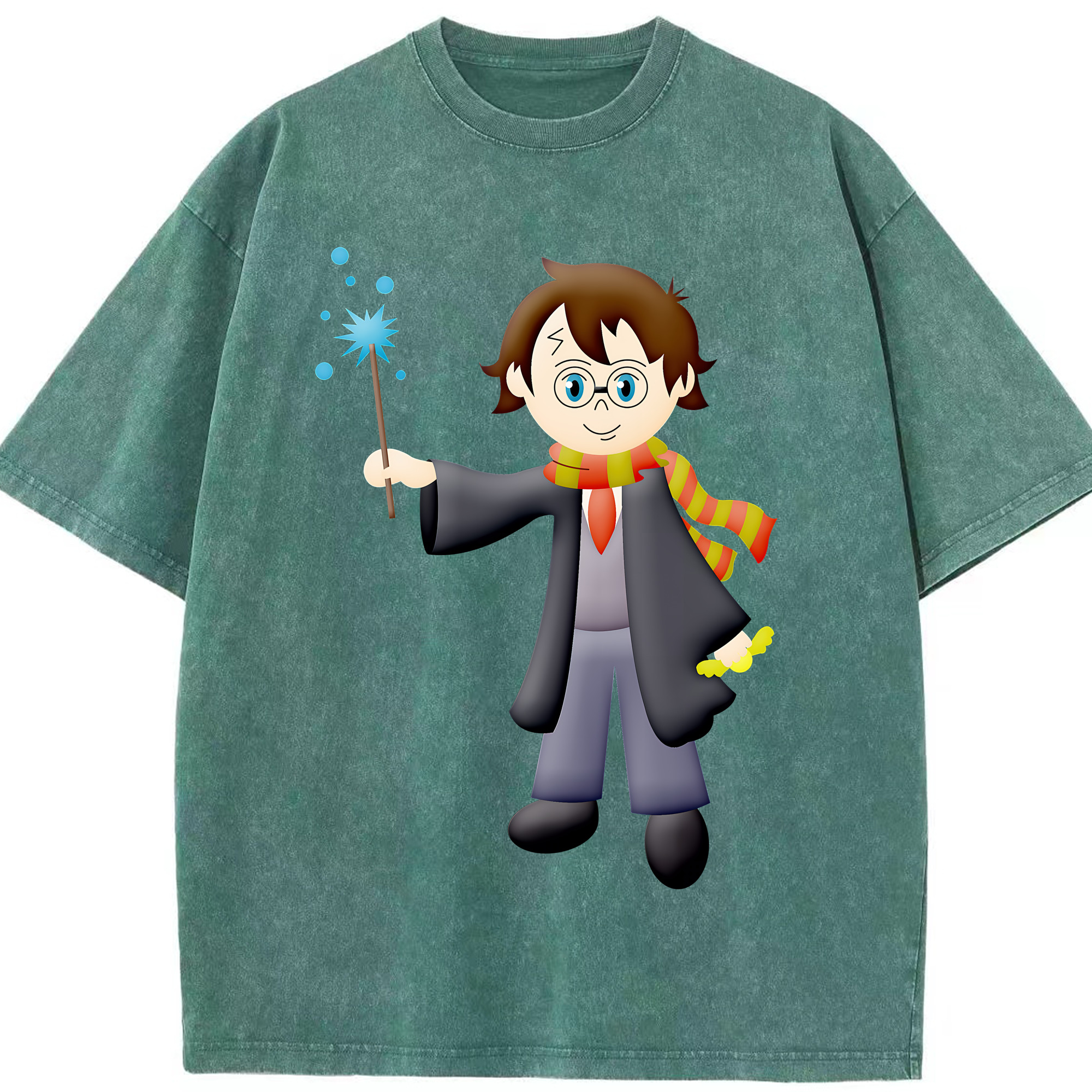 （画像用） Harry Potter ハリー・ポッターシリーズ 綿100% ヴィンテージ風 半袖Tシャツ（フロントプリント）